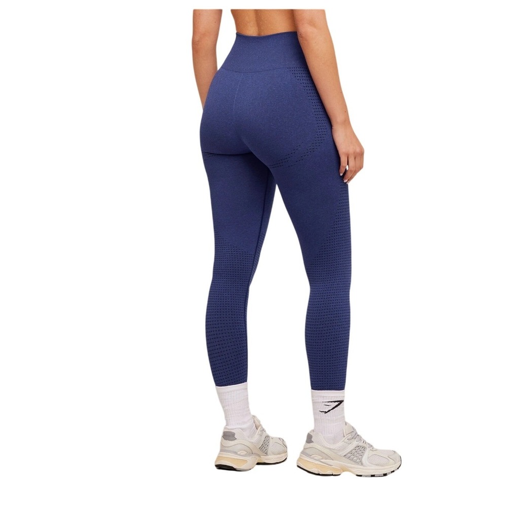 Gymshark Womens Vital Seamless 2.0 High Waisted Leggings Navy Blue L Athleisure